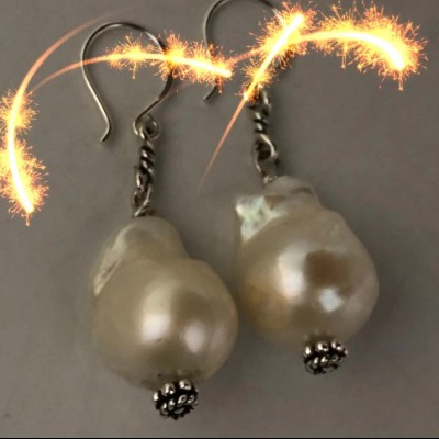 Baroque Silver Twine Earrings